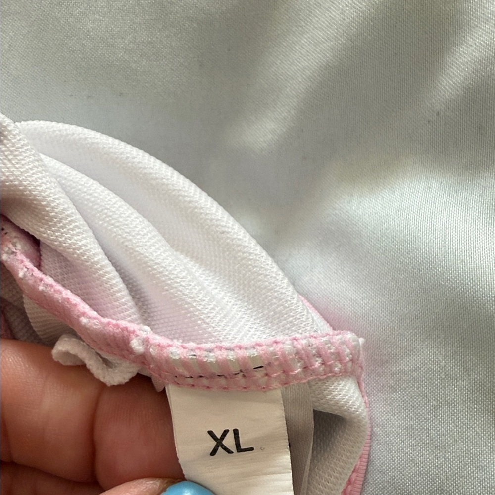 Pink Striped Women's Bikini Top, Adjustable Straps & Removable Light Padding - Picture 6 of 6